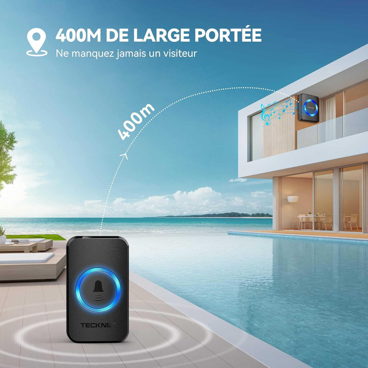 Sonnette électronique extérieure IP65 étanche et résistante aux intempéries - 2