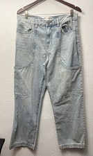 PacSun Rare DNM Edit Baggy Wide-Leg Blue Denim Jeans 32x32