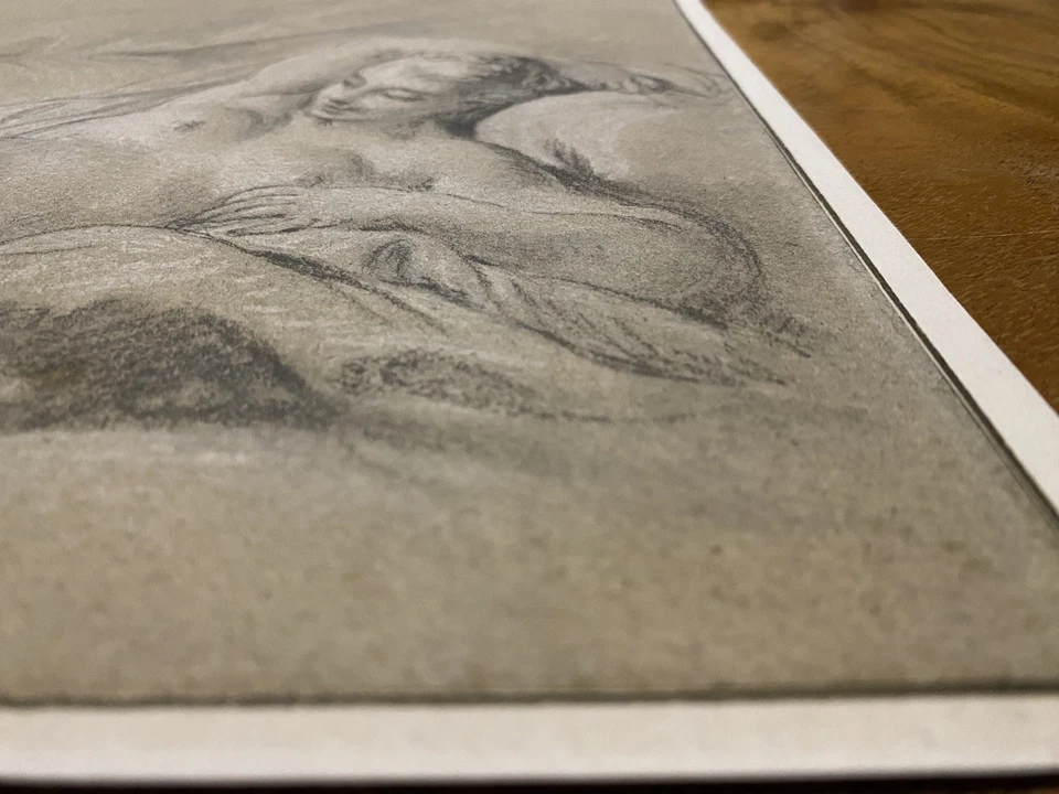 François Boucher (1703-1770) - Akt Frau (Albertina Facsimile,~1900) Nude Bild - Bild 2 von 4