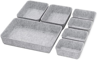helit Schubladeneinsatz-Set ''the organizer'' 7-teilig hellgraues Filzdesign