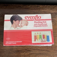 1986 Vintage Evenflo Complete Disposable Nurser Baby Bottle Set Solid Colors