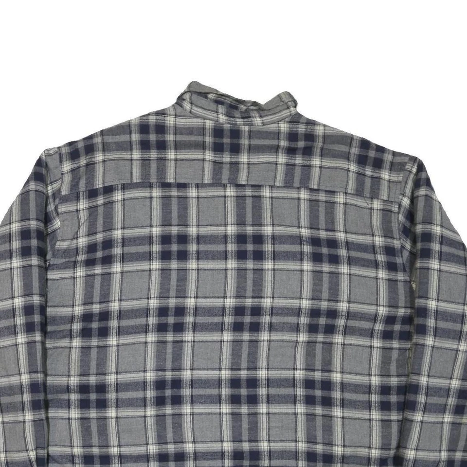 GREAT NORTHWEST Mens Blue & Grey Check Shirt 2XL Cotton Blend Casual Button Up - Image 4 of 4