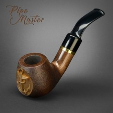 Mr. Brog HAND MADE WOODEN TOBACCO SMOKING PIPE  Anchor Carved  Brown