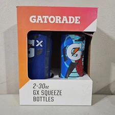New Gatorade 2-30oz GX Squeeze Bottles Blue 2Pack
