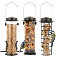 Vogelfutterspender Set 3Er HäNgend Metall Futterhaus VöGel Leicht Reinigen Braun