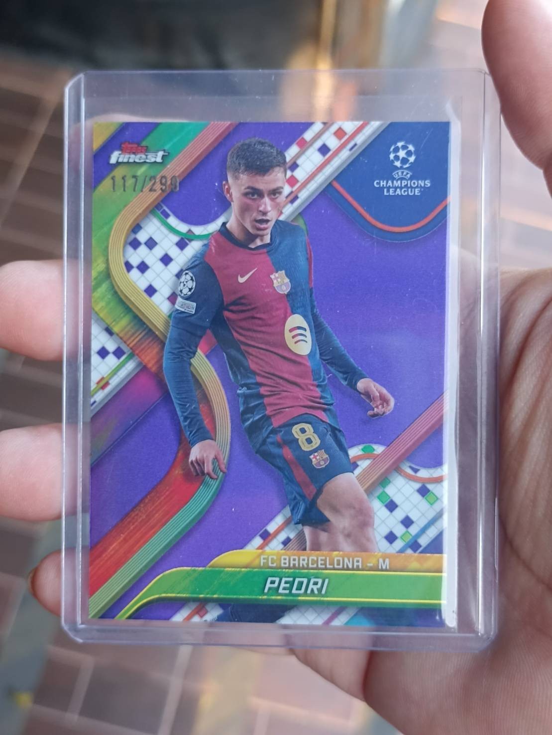 2024-25 Topps Finest Uefa Club Competitions - Pedri #136 Purple Refractor /299