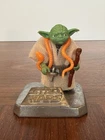 Vintage Kenner Star Wars Yoda BRIGHT GREEN w/Orange Snake DARK BROWN Cane HK COO