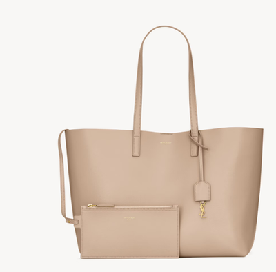 Saint Laurent Shopping Tote Bag Beige 600281 Leather | eBay
