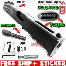 AGGRESSIVE ARMS BLACK SERPENT COMPLETE PORTED SLIDE BARREL For GLOCK 19 GEN 5