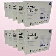 PERRICONE MD ACNE RELIEF PREBIOTIC ACNE THERAPY 30-DAY REGIMEN BOXED LOT OF 10