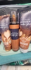 Bath & Body Works MIDNIGHT AMBER GLOW Fragrance Mist Body Cream & Shower Gel NEW