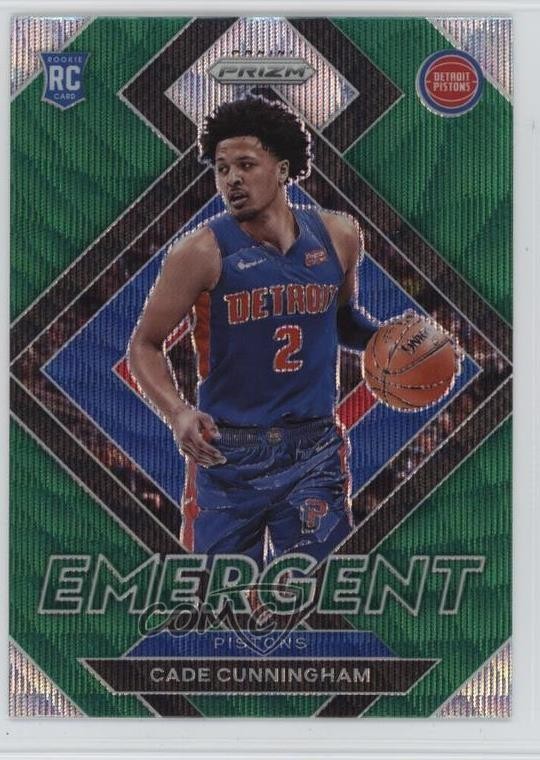 2021-22 Panini Prizm Emergent Green Wave Prizm Cade Cunningham #22 1g8h