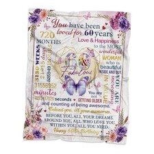 Throw Blanket Gift for Women, Gifts for Women Her Best Friend 60th Birthday
