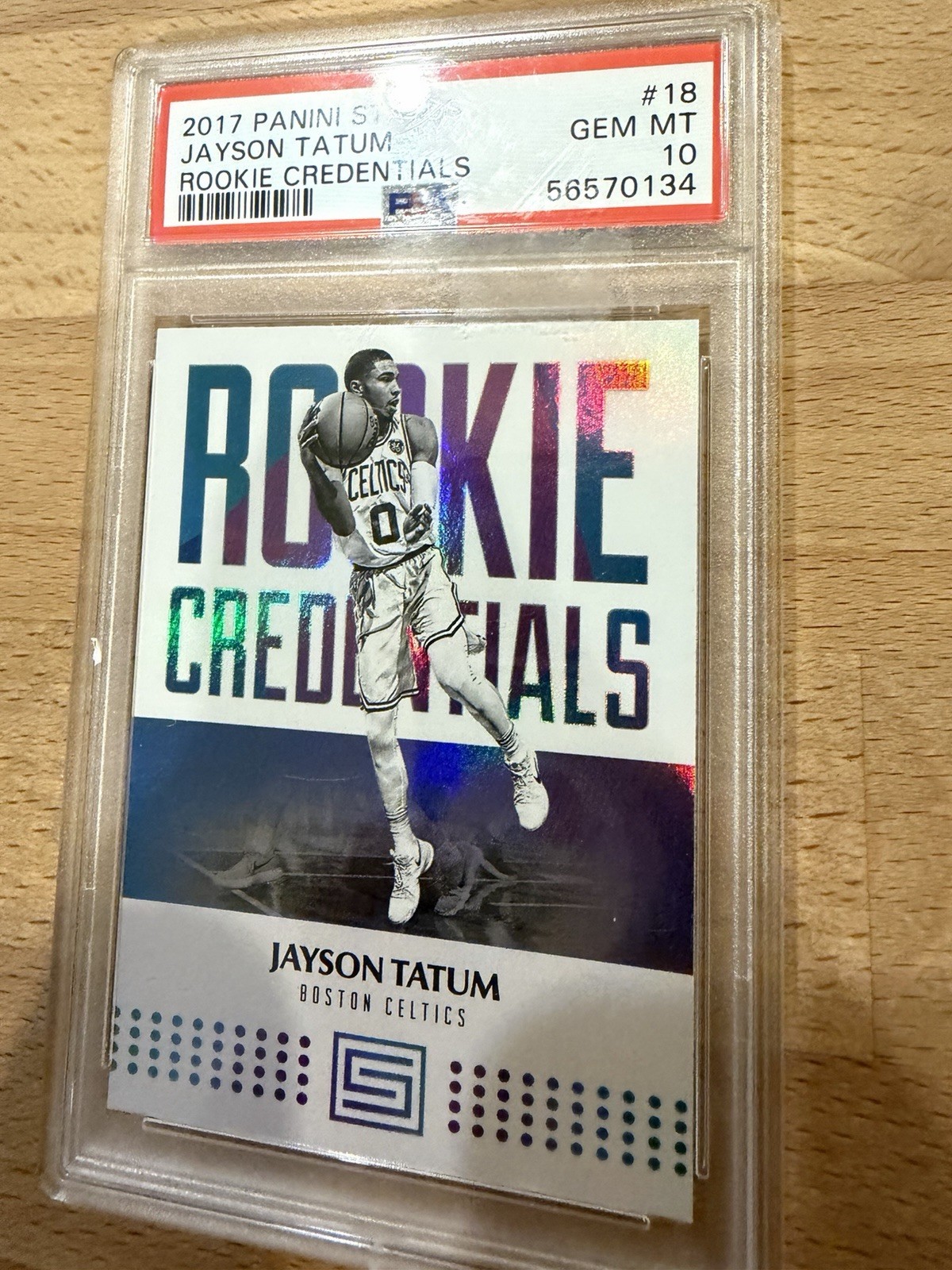 Jayson Tatum RC 2017-18 Panini Status Rookie Credentials #18 Celtics PSA 10