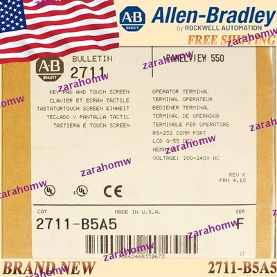 New in Box AB PLC 2711-B5A5/F PanelView 550 2711 B5A5 serF Free Ship US Free Tax