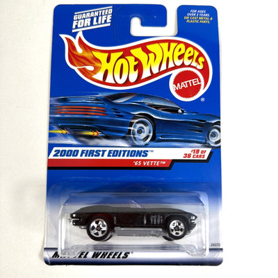 Hot Wheels / '65 Corvette Convertible / Black/ #19 of 36/ 2000 First Editions