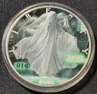 2023 1 Oz .999 Silver American Silver Eagle Halloween Spirits Ghost Color Coin!!