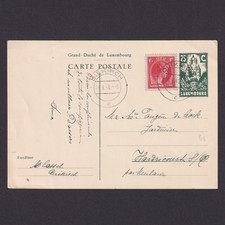 LUXEMBOURG 1946, Pre-stamped postcard from Diekirch