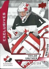2019-20 Upper Deck UD Team Canada Juniors TAYLOR GAUTHIER #20 Exclusives 125/250