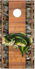 Bass Wood Planks Camo LAMINATED Cornhole Wrap Bag Toss Skin Decal