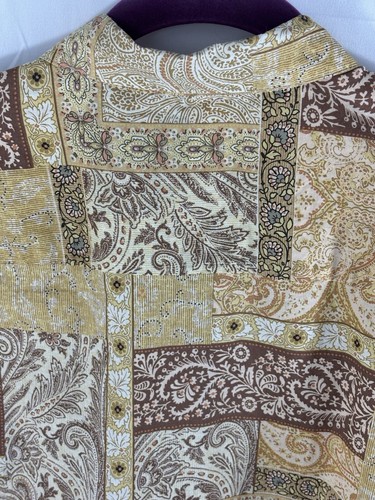 Tori Richard Shirt Mens Lg Hawaiian Button Short Sleeve Beige Brown pattern - Picture 11 of 13