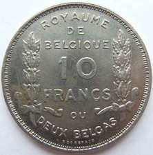 Coin Belgium Leopold I, Leopold II, Albert 10 Francs 1930 in Extremely fine