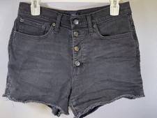 J.Crew Womens Denim Shorts Size 28 Black Cut-Offs Button Fly Great Condition