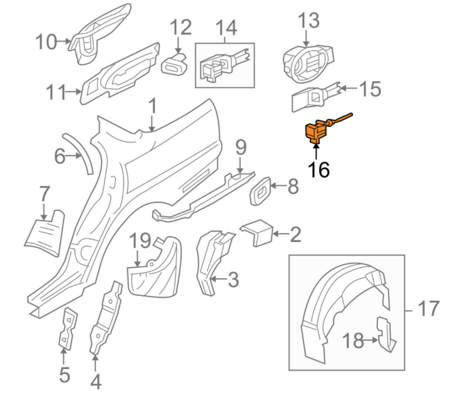 いさ Jaguar OEM 05-08 S-type Fuel Door Actuator Xr857532 for sale
