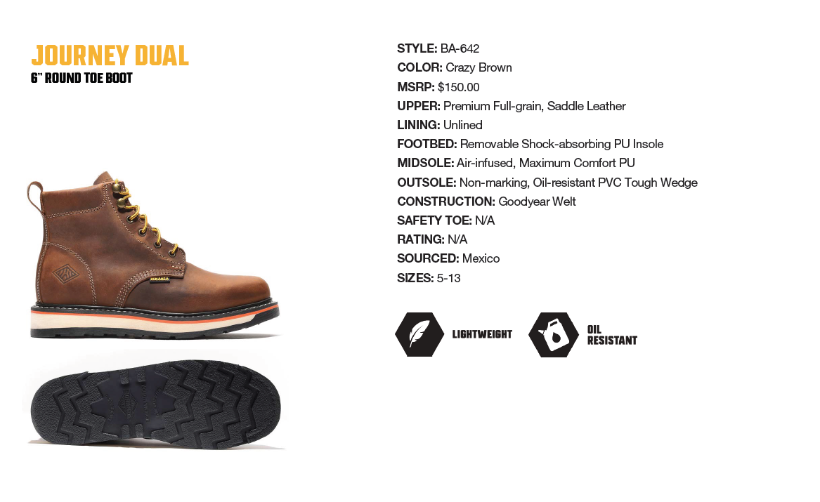 Mens Work Boot Crazy Brown Round Toe 6 display picture 2