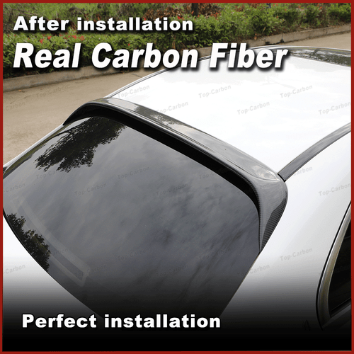 REAL CARBON Rear Roof Spoiler Wing Fit for Benz W205 Sedan C250 C300 C63 AMG 15+ - Picture 4 of 8