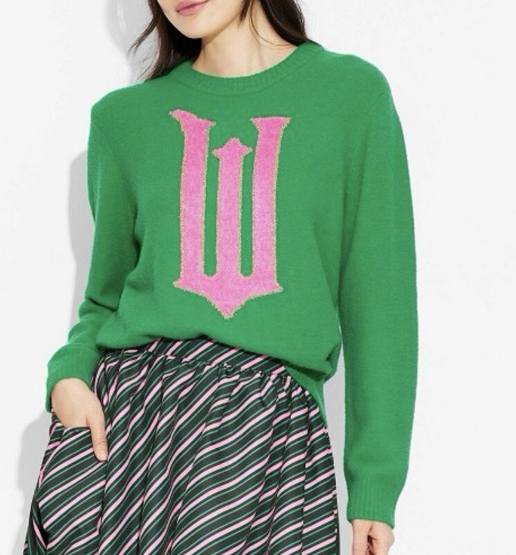Target X Wicked “W”Graphic Green Sweater, Size Small