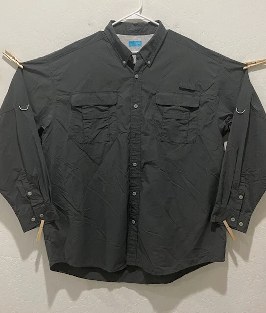 Men's Tuna Vented Fishing Shirt Size 3XL Roll-Tab Sleeves Button Down Pockets