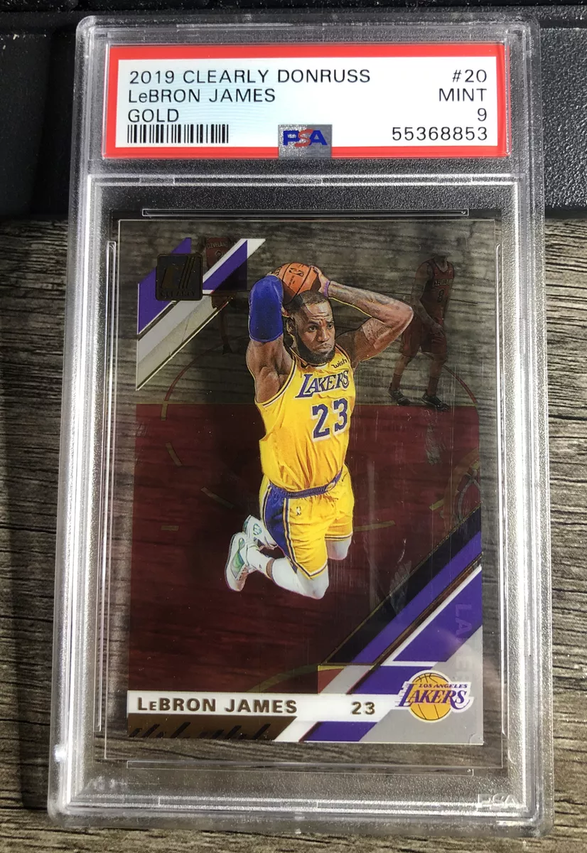 LeBron James 2019-20 Clearly Donruss Gold Parallel #20 PSA 9