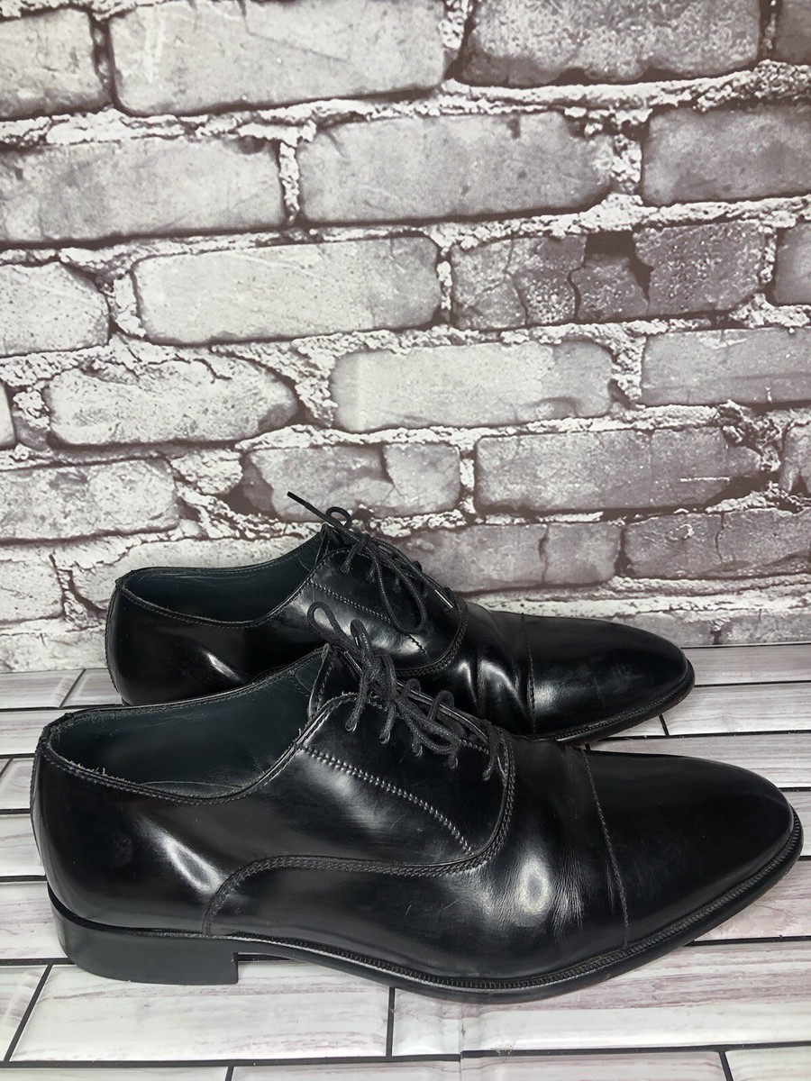 Lottusse 1877 Black Leather Derby Cap Toe Lace Dress Shoes Men’s Sz  US/41EU