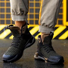 High Top Safety Trainers Steel Toe Cap Men Womens Work Boots Shoes Breathable UK