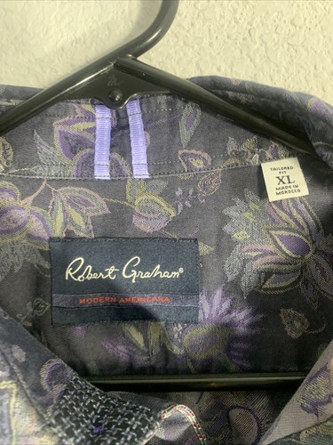 ROBERT GRAHAM Modern Americana Men’s Button Down Shirt Long Sleeve Sz XL Floral - Picture 4 of 5