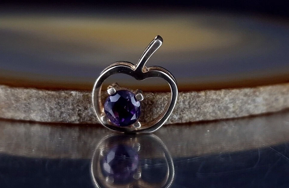 Anhänger Silber 925 lila Apfel Zirkonia - modern & schön funkelnd - Bild 2 von 4