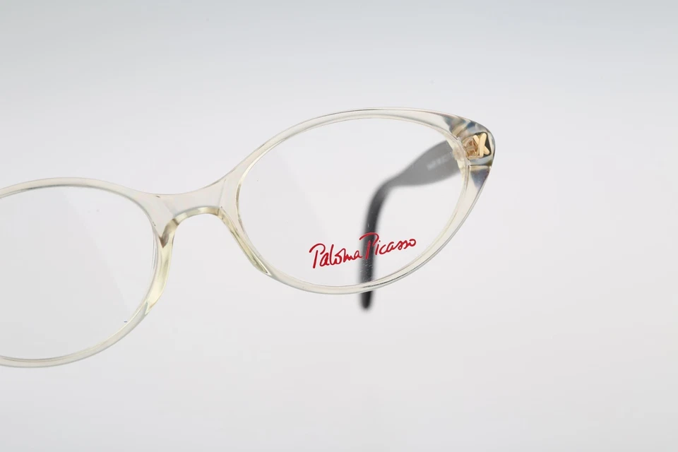 Paloma Picasso de Metzler 8210 350, monturas de gafas de ojo de gato transparentes vintage años 90 Nuevo de Lote Antiguo Foto 3 de 4