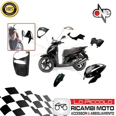 Komplettes Care-Kit 10 Teile Schwarz Glänzend Honda SH I 125 2005 2006 2007 2008