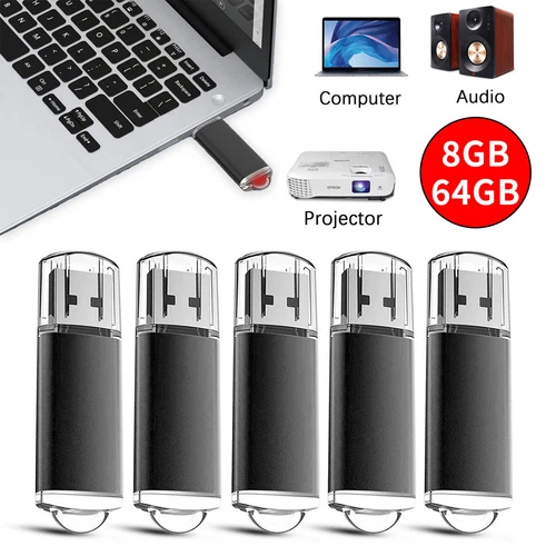 5 stk USB 2.0 Memory Stick USB Stick Flash Drive High Speed 64G 8GB