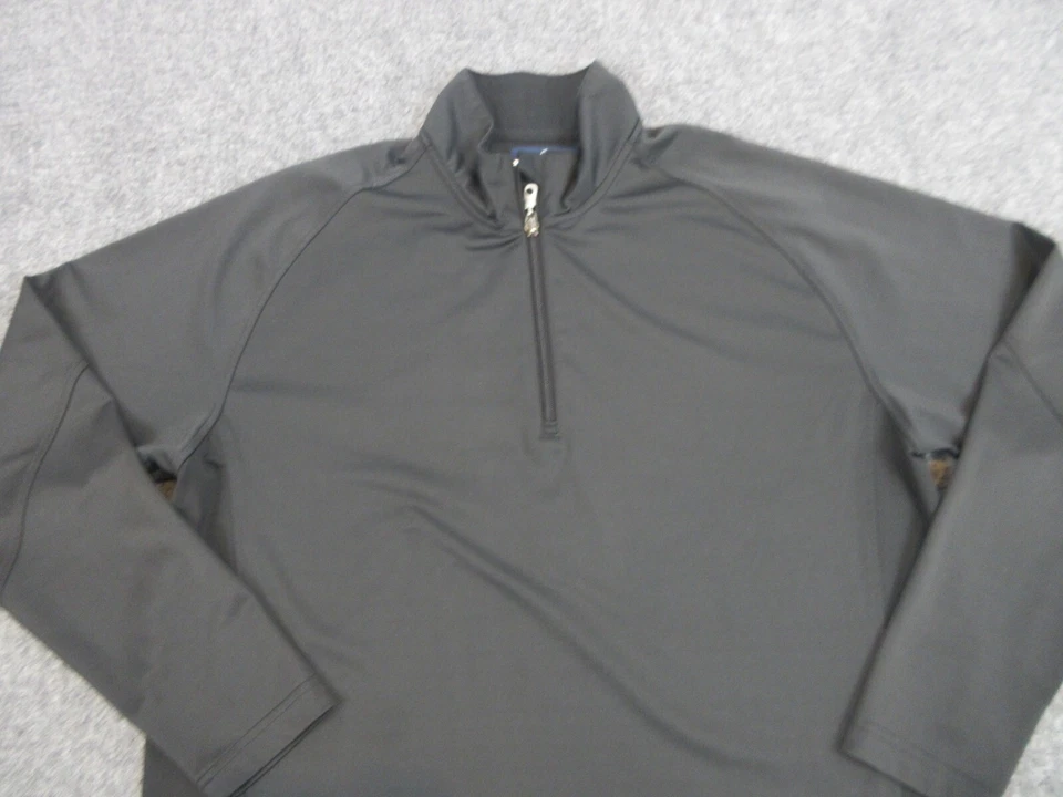 Suéter Jack Nicklaus Para Hombres Mediano Negro Cuarto Cremallera Logo Golf Sudadera Foto 2 de 4