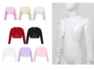 Kids Girls Sweater Cardigan Long Sleeves Fashion Bow knot Cotton Top For Dress