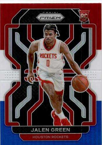 2021-22 Panini Prizm Red White and Blue #306 Jalen Green Houston Rockets