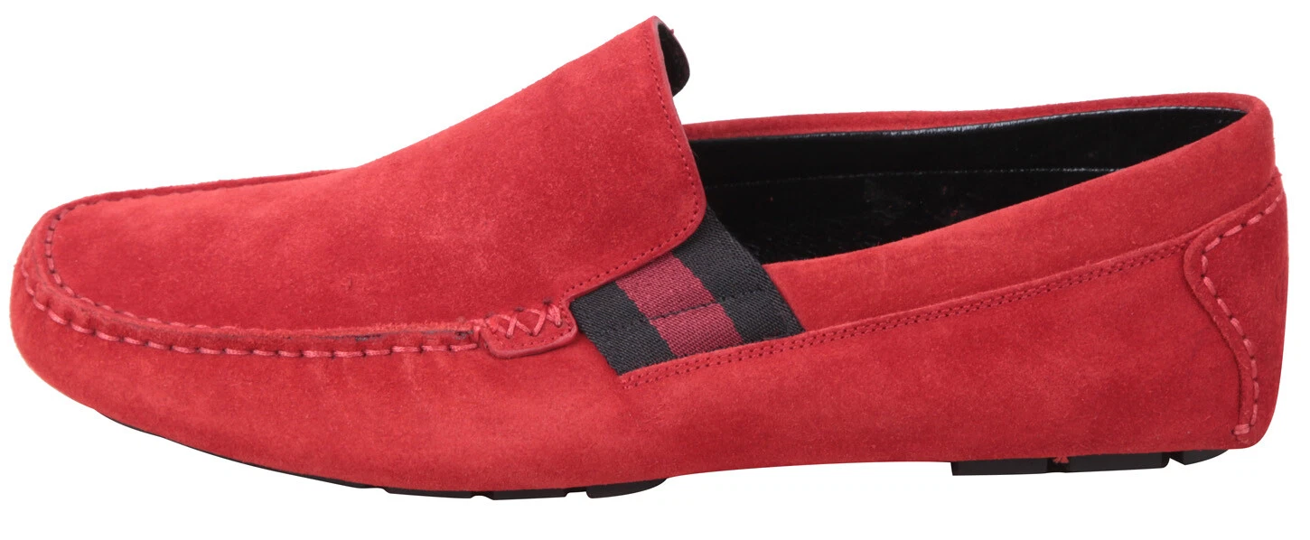 Gucci Homme Chaussures Cuir Mocassins Rouge Shoes Taille,5 UK 7,5 US 8