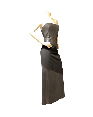 ABS EVENING SCHWARTZ Black Leather DRESS Strapless Formal Masquerade  Ceremonial | eBay