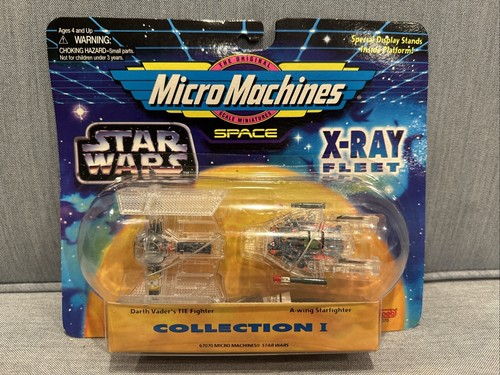 Micro Machines 1995 Star Wars X-Ray Fleet Darth Vader Tie Fighter A-Wing
