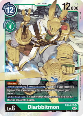 RB1-025 Diarbbitmon :: Super Rare Digimon Card :: RB01: Resurgence Booster  ::