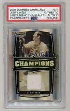 2008 Donruss Americana Sports Legends Champ Material #C-1 Jerry West Signed PSA