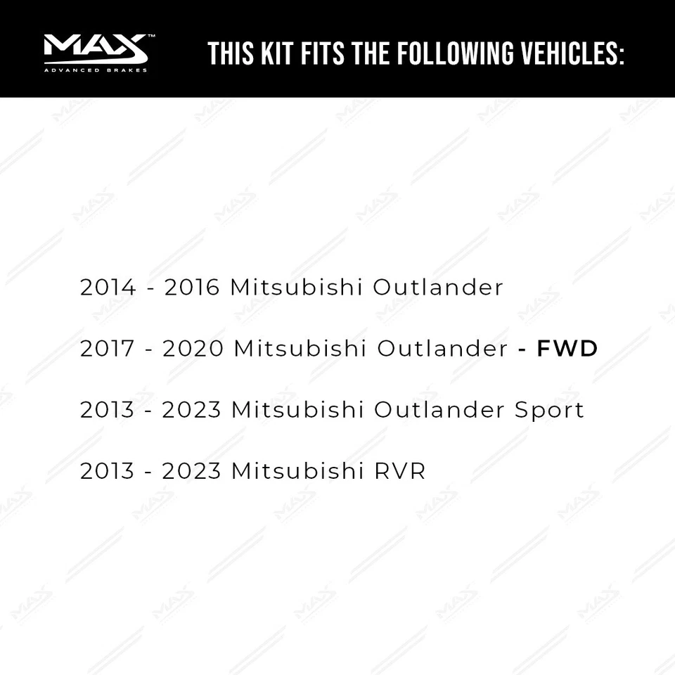Rear Drilled Slotted Rotors + Pads for 2013-2023 Mitsubishi Outlander Sport RVR - Image 2 of 4