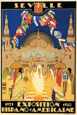 Andalusia Seville Exposition 1930 Spain European Vintage Poster Repro FREE S/H